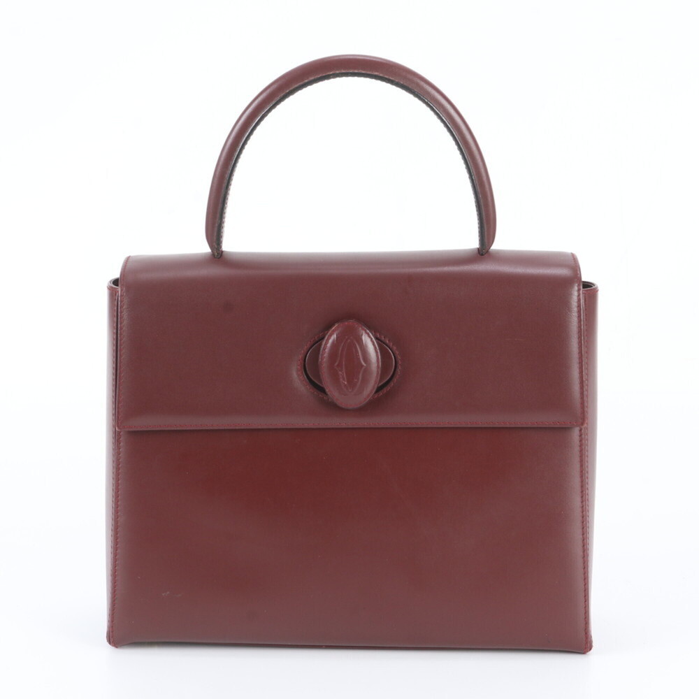 Cartier Must Line Bordeaux Leather Handbag - Brand Name Women's